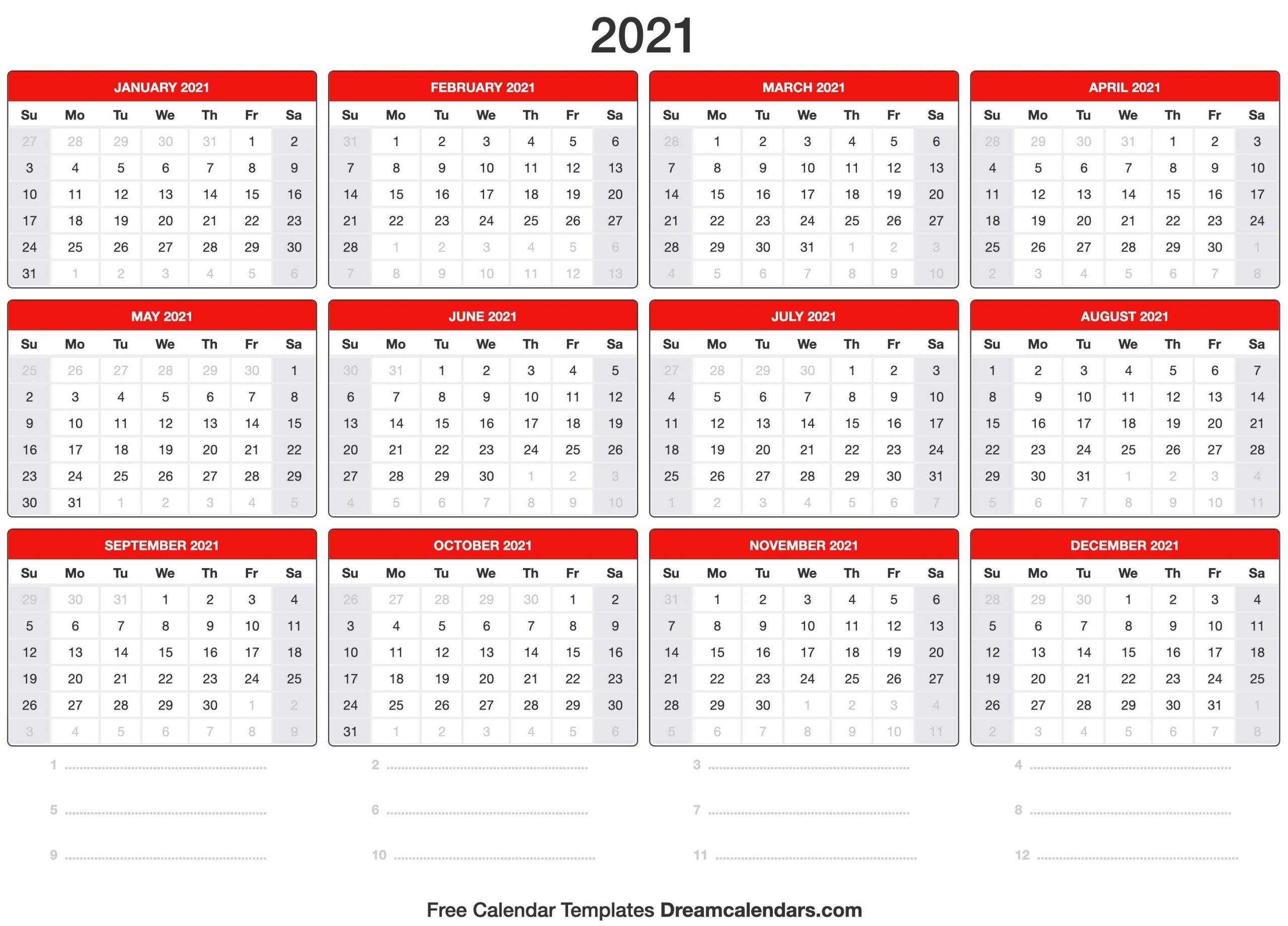2021 Calnderweek No Excel | Calendar Template Printable