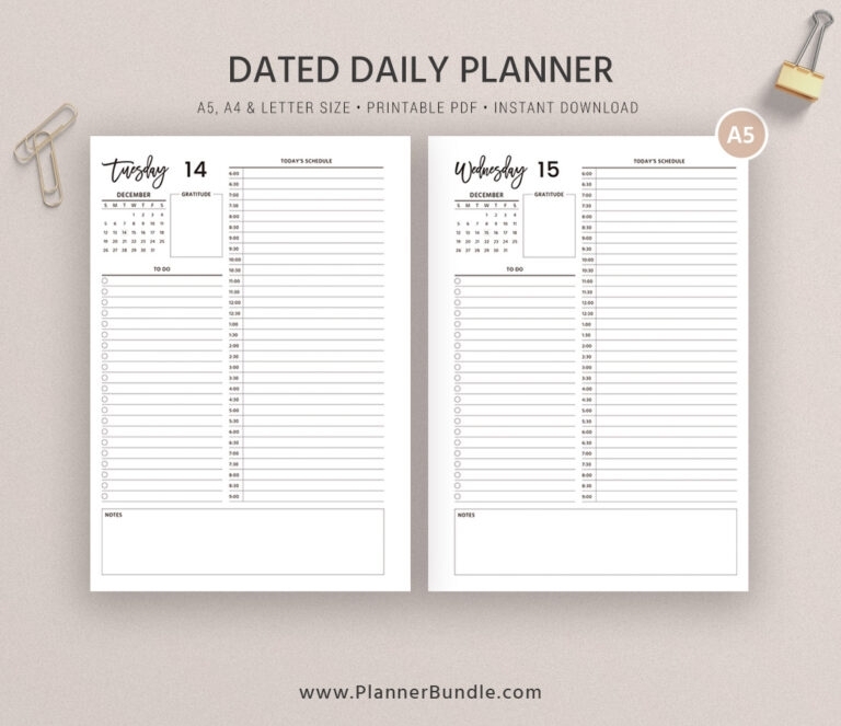 2021 Dated Daily Planner, Daily Agenda 2021, Daily