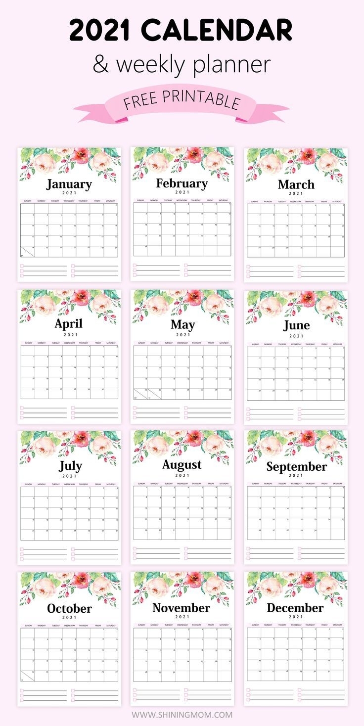 2021 Printable Calendar Aesthetic | 2021 Printable