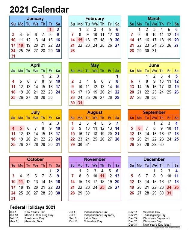 2021 Printable Calendar In Portrait | Allcalendar