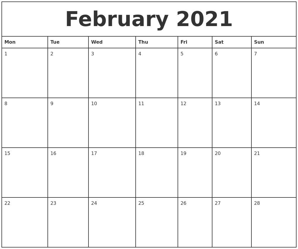 2021 Printable Calendar Monthly | Free Printable Calendar