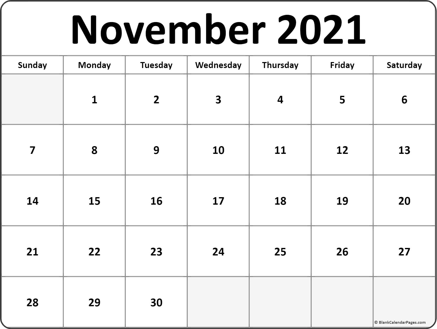 2021 Printable Monthly Calendar | Ten Free Printable
