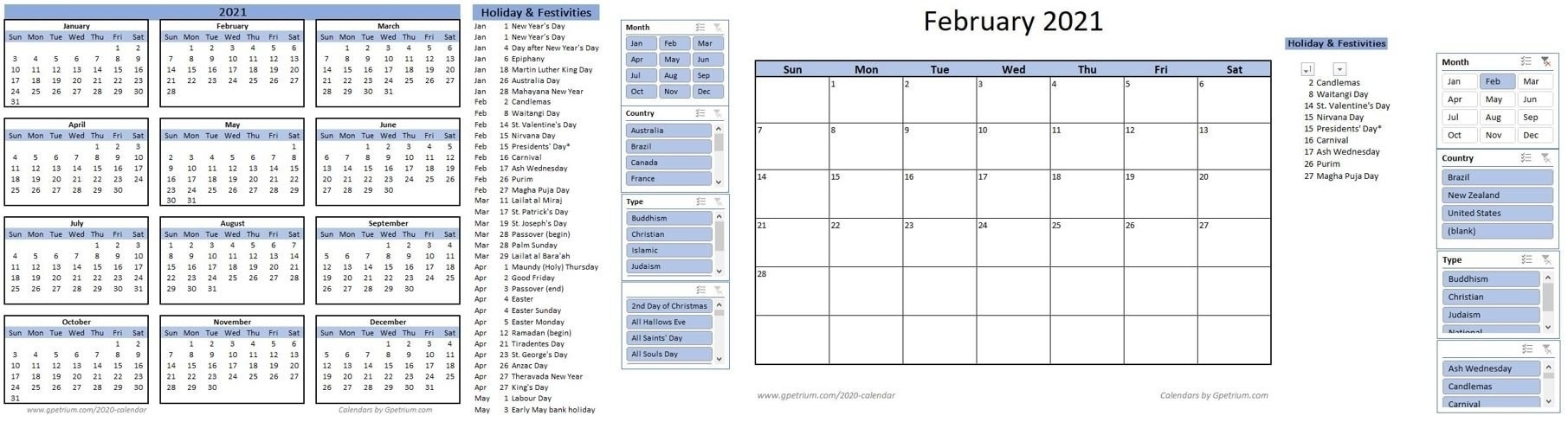 2021 Pto Calendar Template Excel • Printable Blank