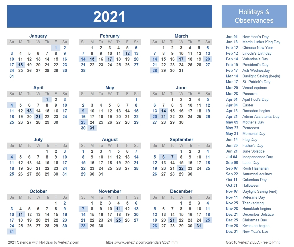 2021 Quarterly Calendar | Get Free Calendar