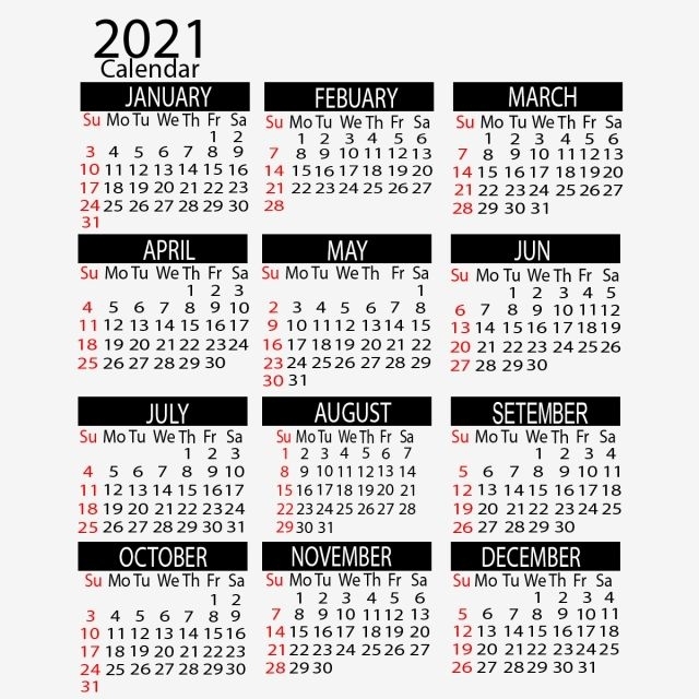 2021 Year Calendar Vertical Design, Calendar, 2021