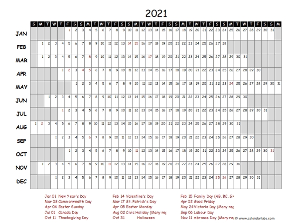 2021 Yearly Project Timeline Calendar Philippines - Free