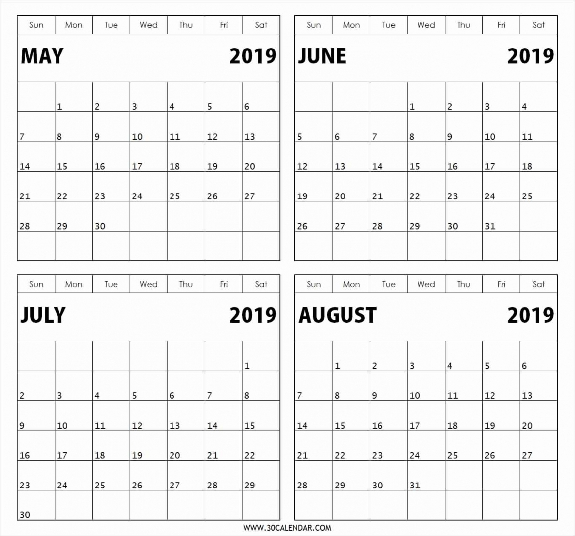 3 Month Calendar Printable | Free Letter Templates