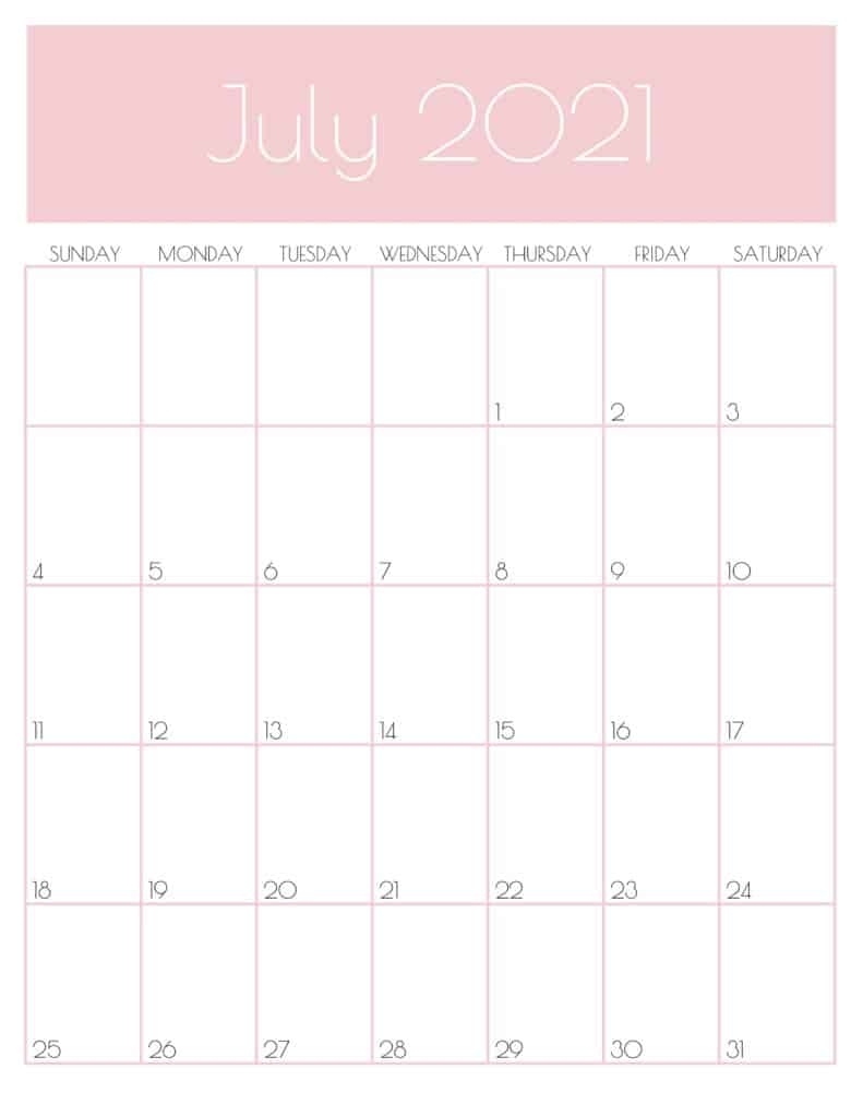 30 Free Printable July 2021 Calendars With Holidays