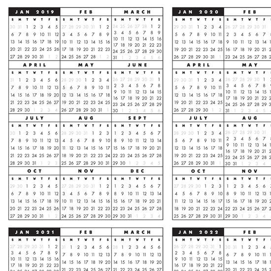 5 Year Calendar Printable - Calendar Templates