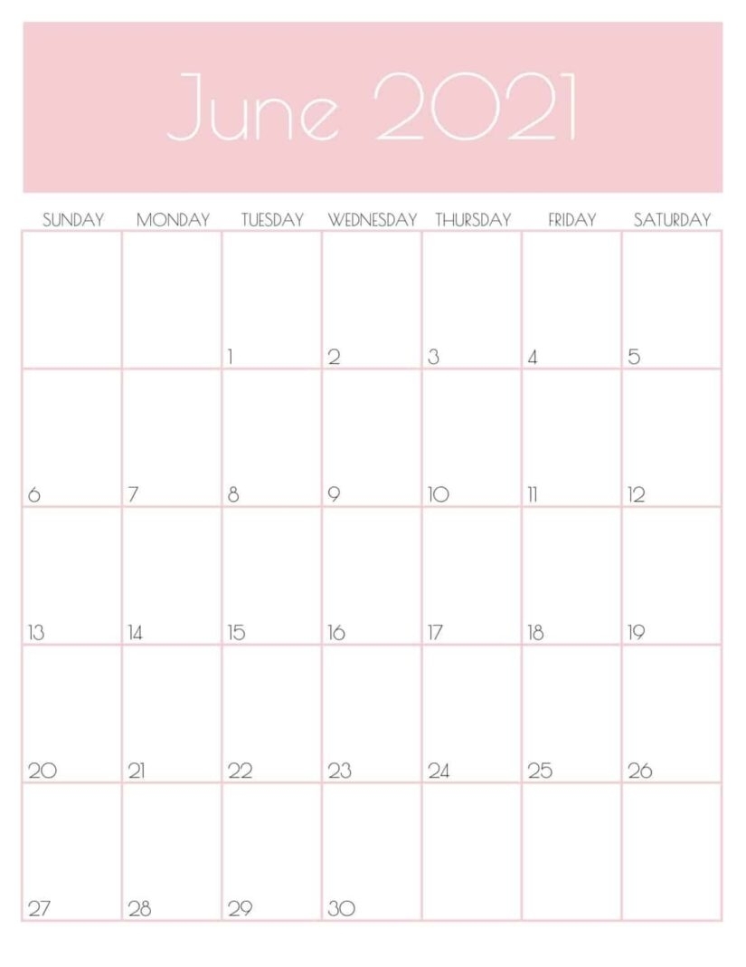 50 Best Printable June 2021 Calendars With Holidays
