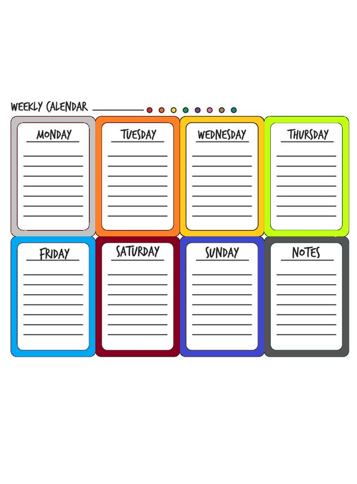 8+ Free Printable Weekly Calendar Templates In Pdf