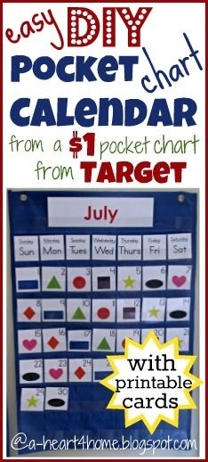 A Heart For Home: Sew Your Own Pocket Chart Calendar From