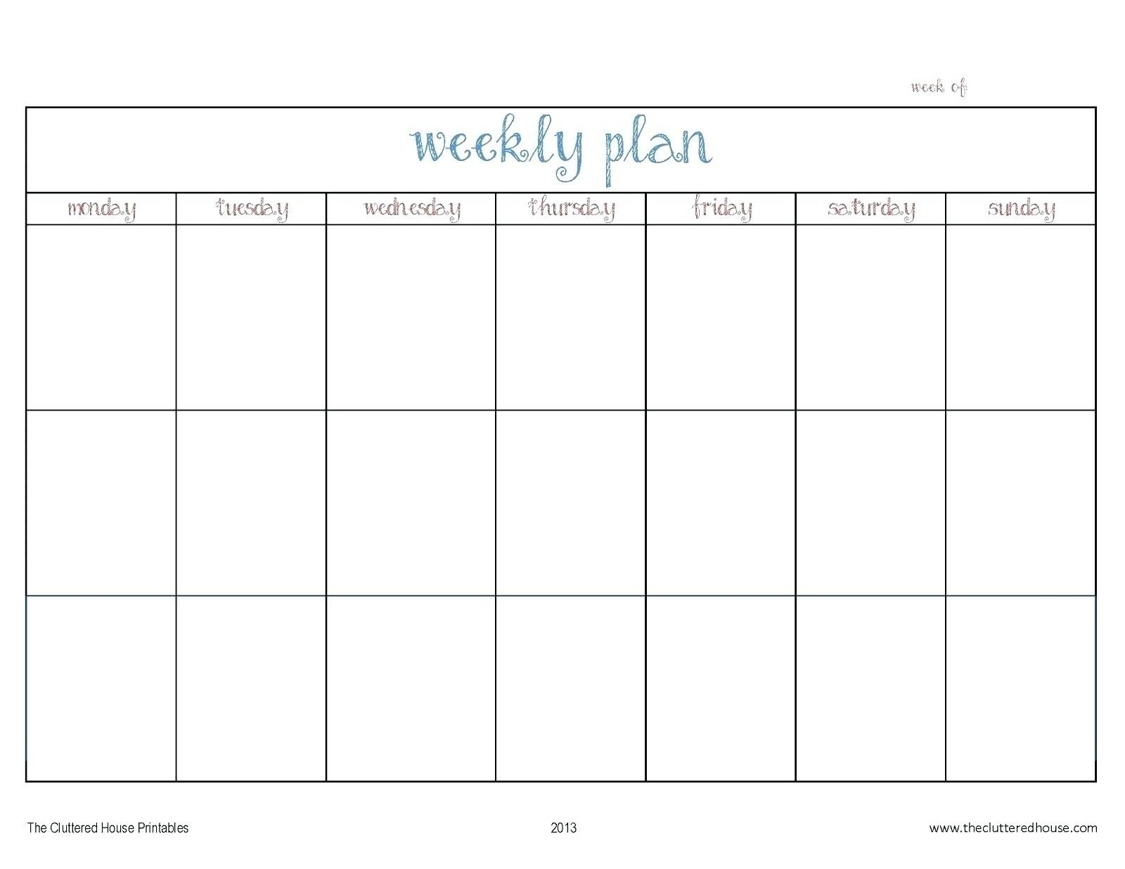 Agenda Monday To Friday | Ten Free Printable Calendar 2020