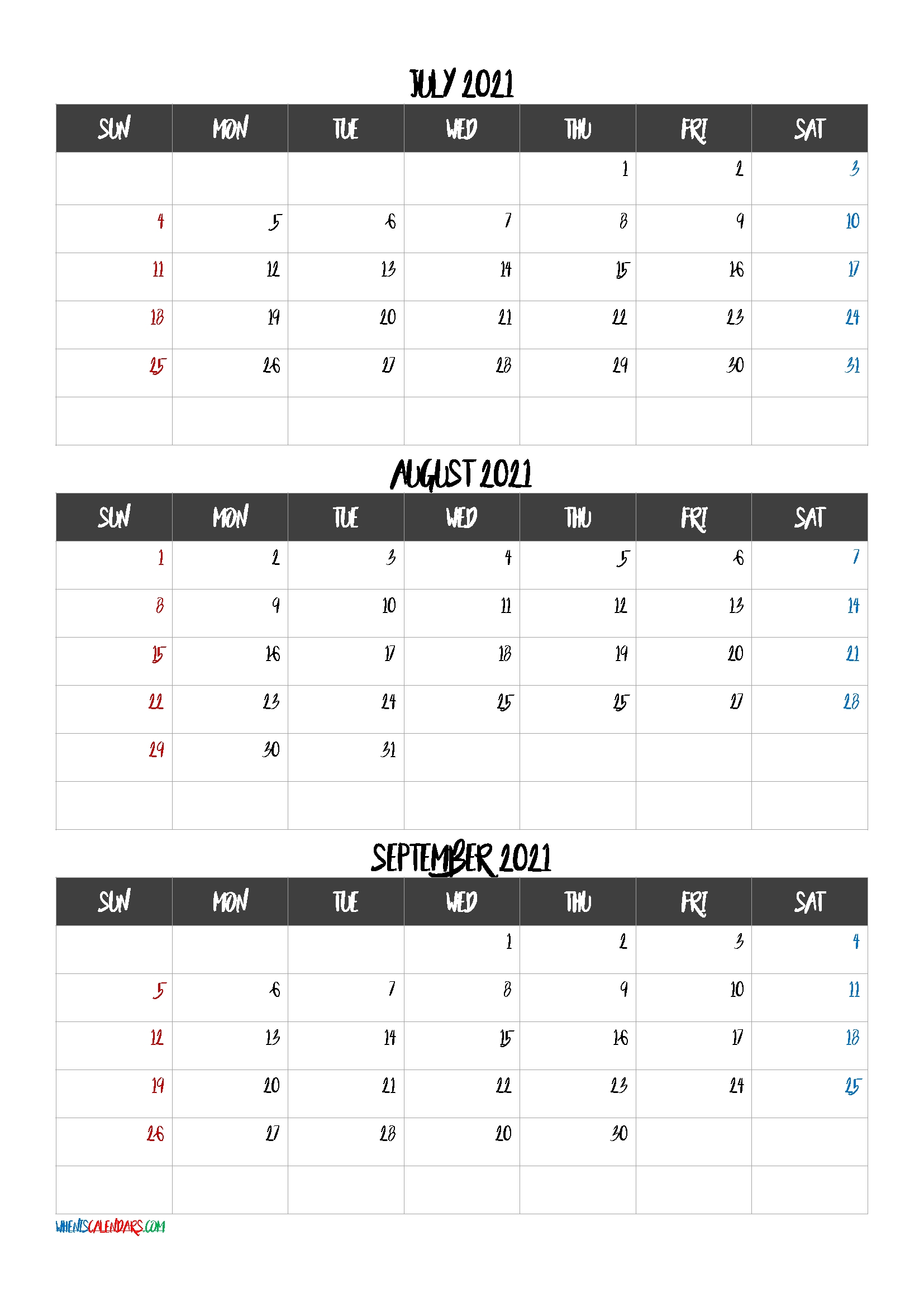 April May June 2021 Calendar Printable [Q1-Q2-Q3-Q4]