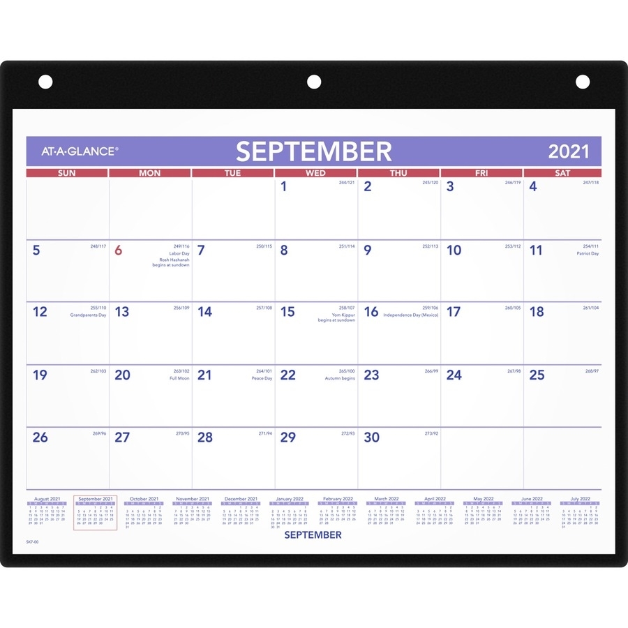 At-A-Glance Academic Monthly Desk/Wall Calendar With Poly