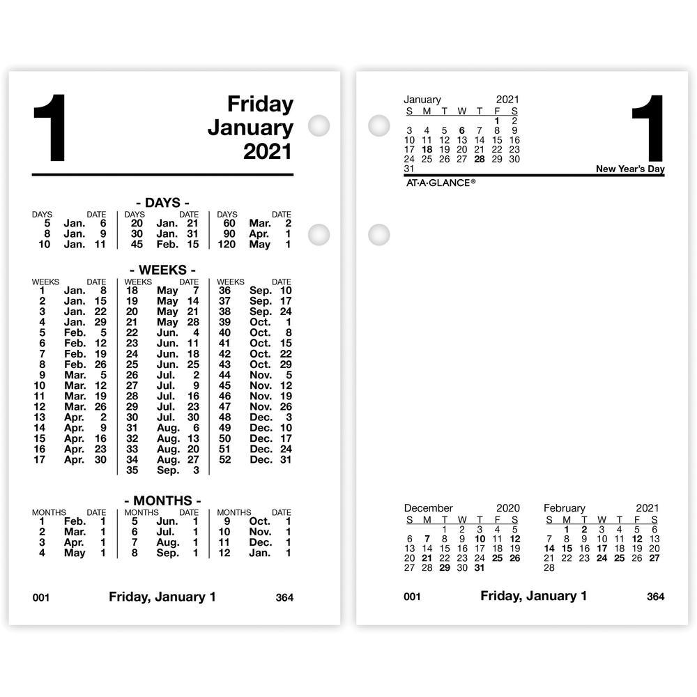 At-A-Glance Financial Daily Desk Calendar Refill - Julian