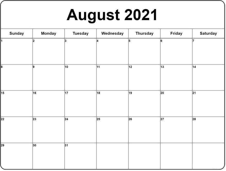 August 2021 Calendar In 2021 | 2021 Calendar, Monthly