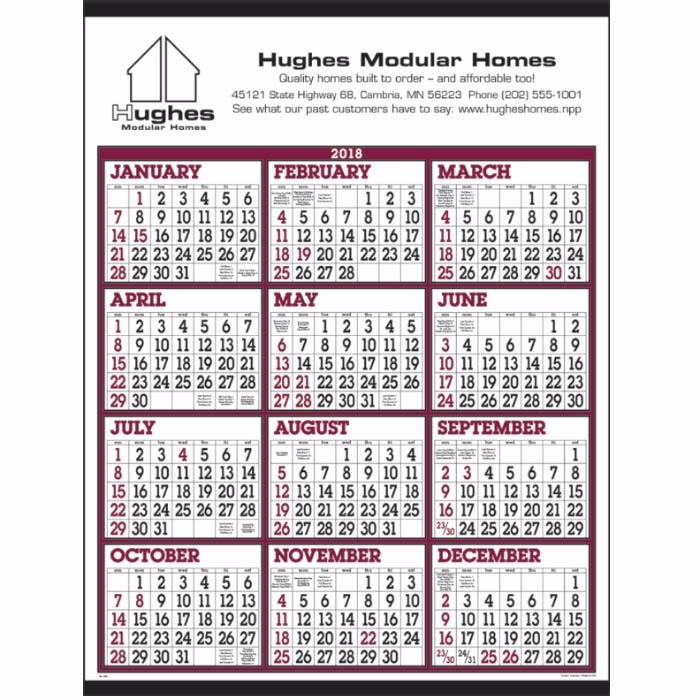 Big Numbers Span-A-Year Wall Calendar-C6202