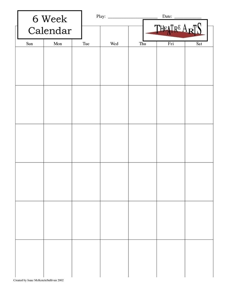 Blank 6 Week Calendar | Thekpark-Hadong Dowload