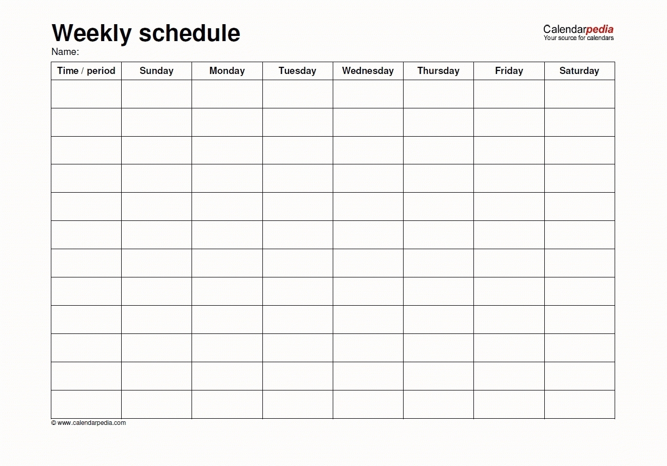 Blank Calendar Monday Through Sunday - Calendar Printable Free