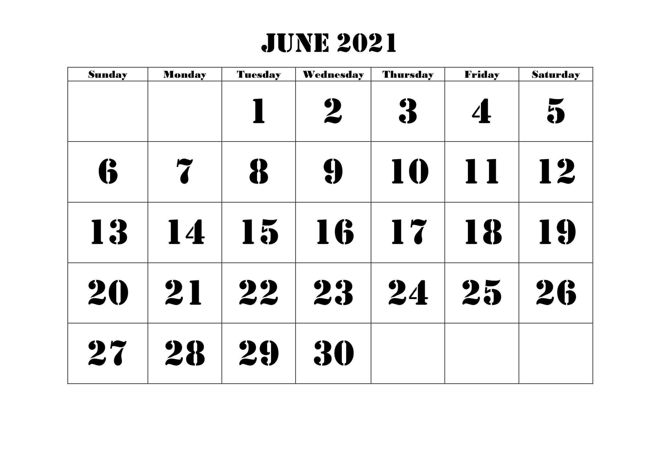 Blank June 2021 Calendar Make Schedule - Thecalendarpedia