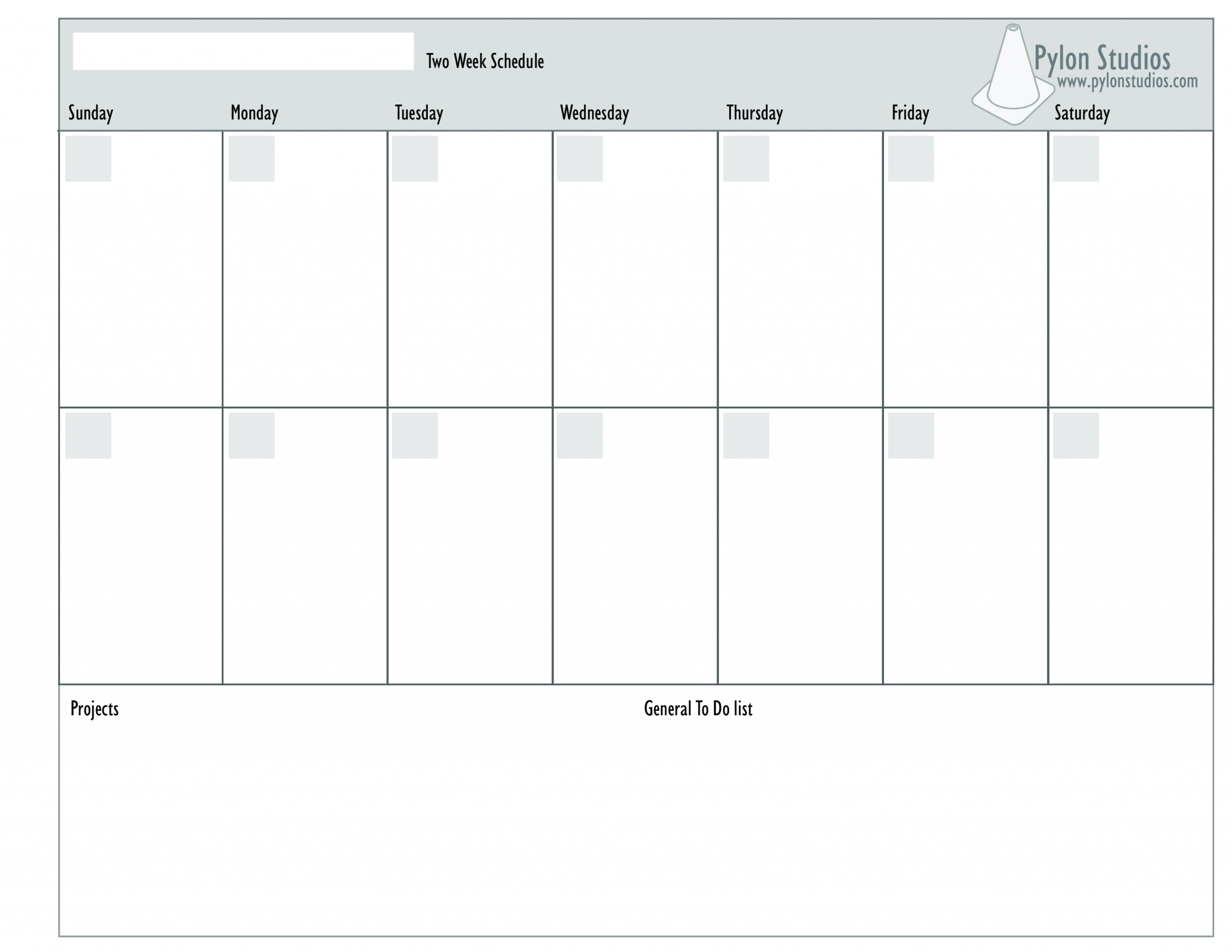 Blank Monday Through Friday Template | Ten Free Printable