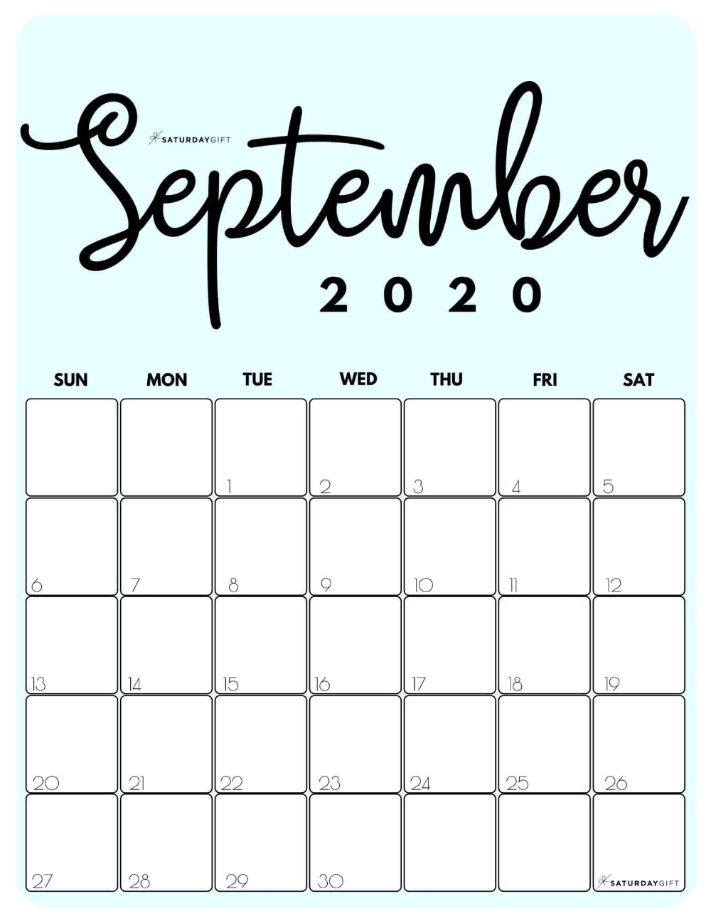 Blank September 2020 Calendar Printable - Google Search