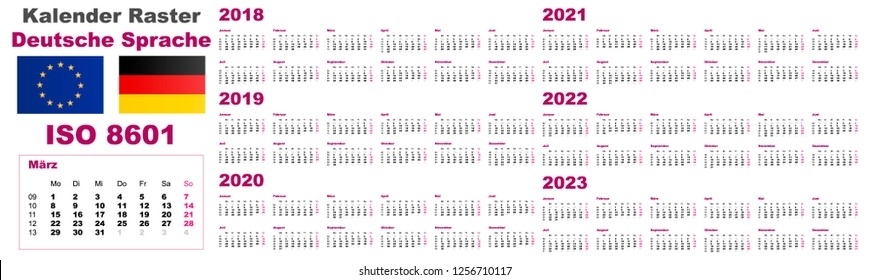 Calendar 2018 To 2021 Images, Stock Photos &amp; Vectors