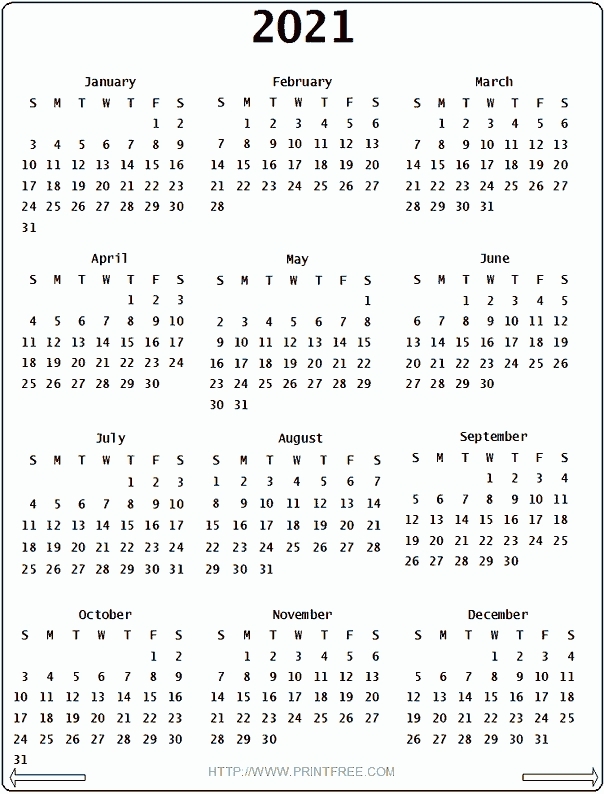 Calendar 2021 - Printable Week Calendar