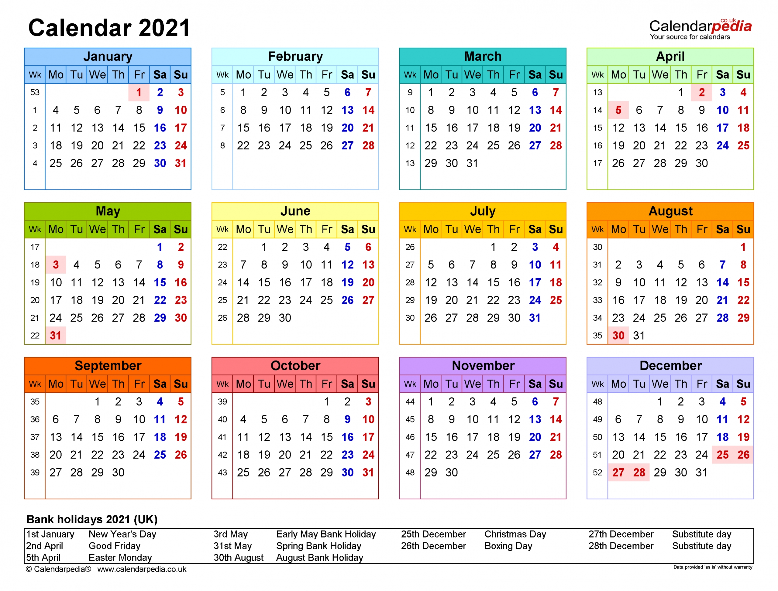 Calendar 2021 Uk Free Printable Microsoft Word Templates 2