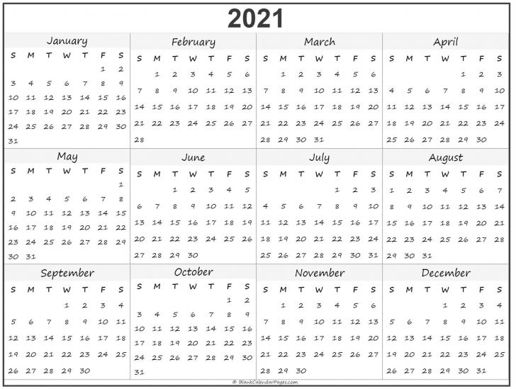 Calendar To Print 2021 Free All Months | Free Printable