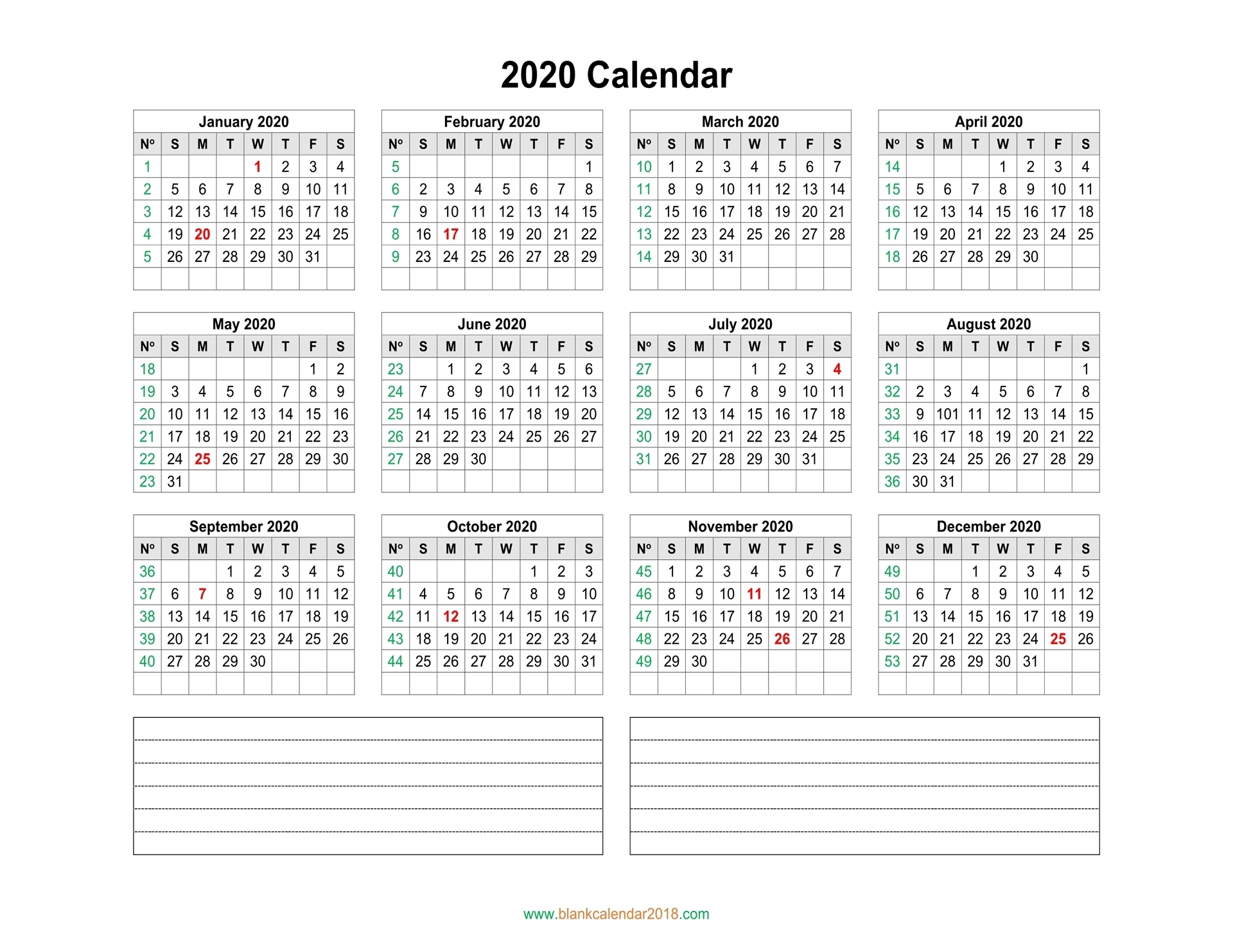 Calendar Week Wise 2020 Pdf | Calendar Printables Free