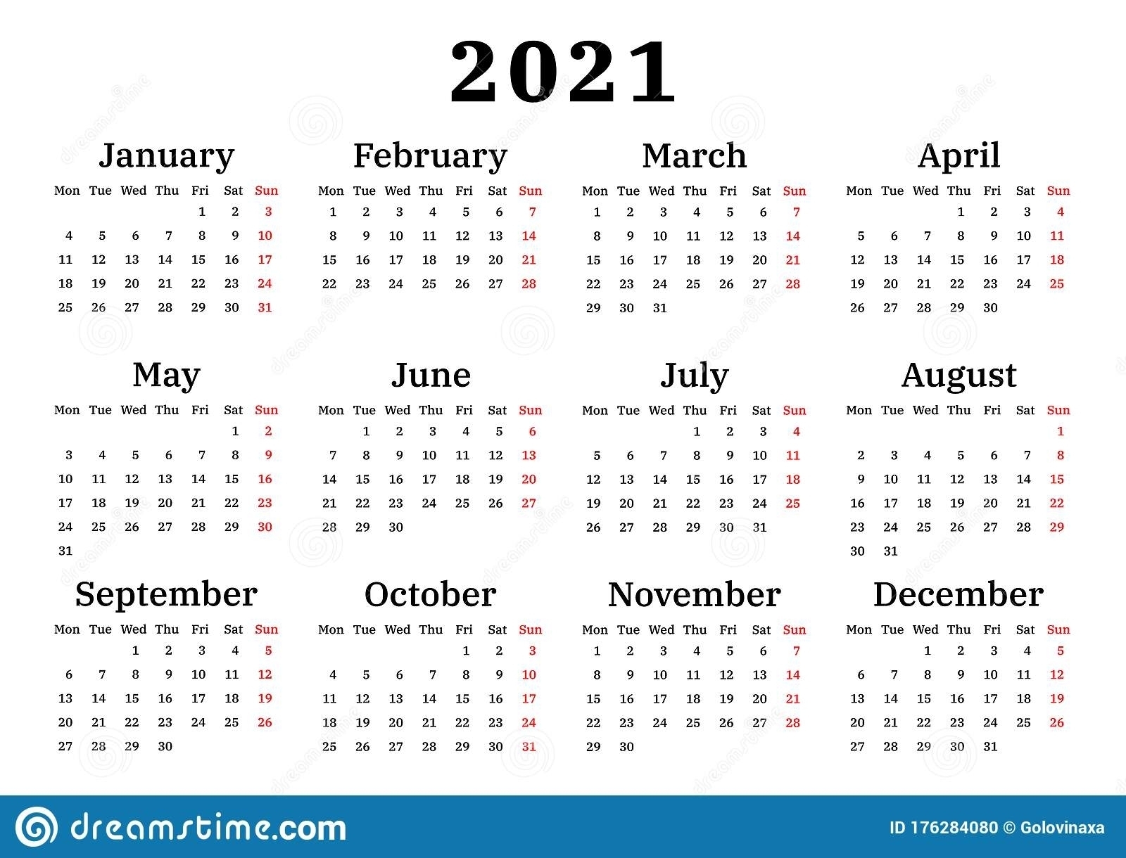 Collect Calender 2021 Week Start Monday - Best Calendar