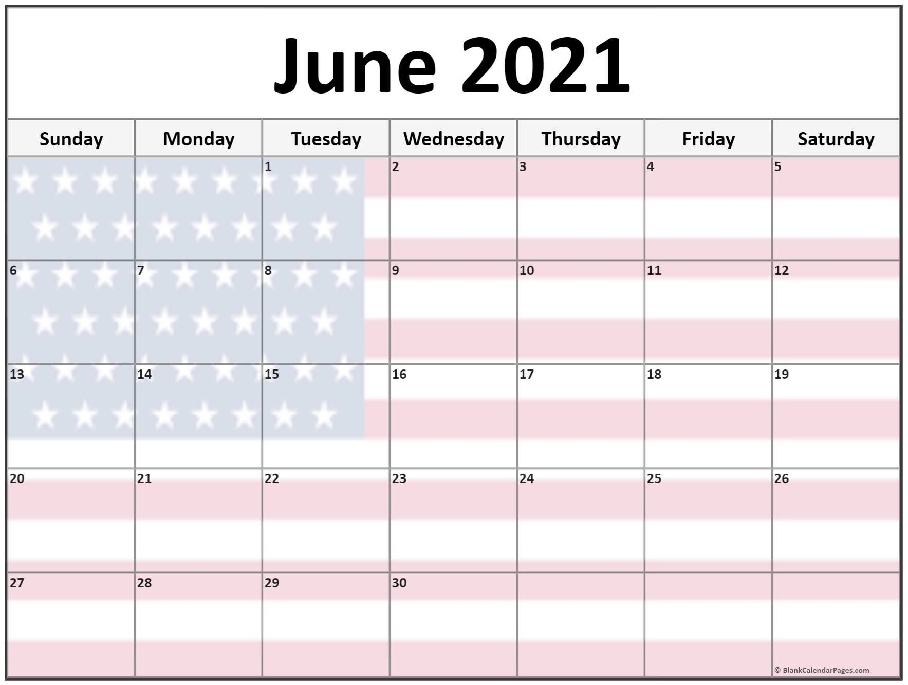 Collection Of June 2021 Photo Calendars With Image Filters.