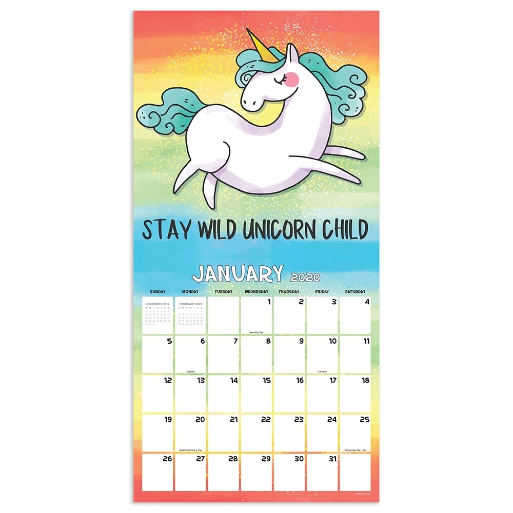 Cute Unicorn Calendar 2020
