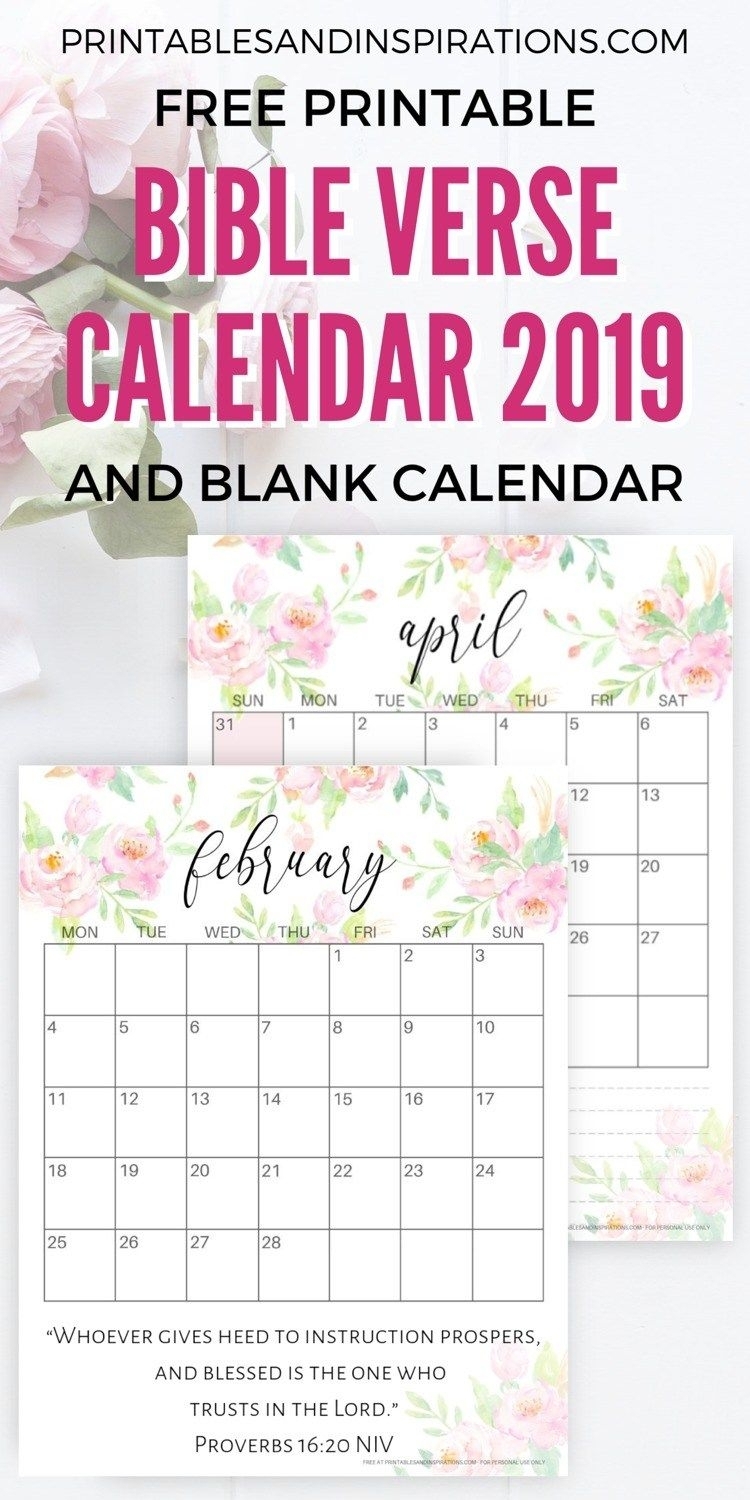 Daily Bible Verse Printable Calendar 2021 | 2021 Printable