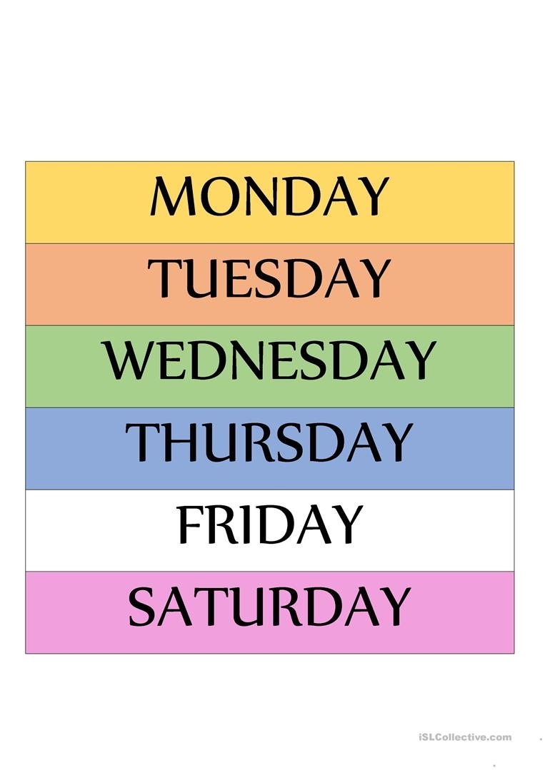 Days Of The Week Routine Worksheet - Free Esl Printable