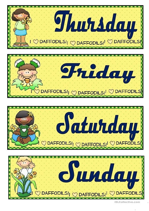 Days Of The Week Worksheet - Free Esl Printable Worksheets