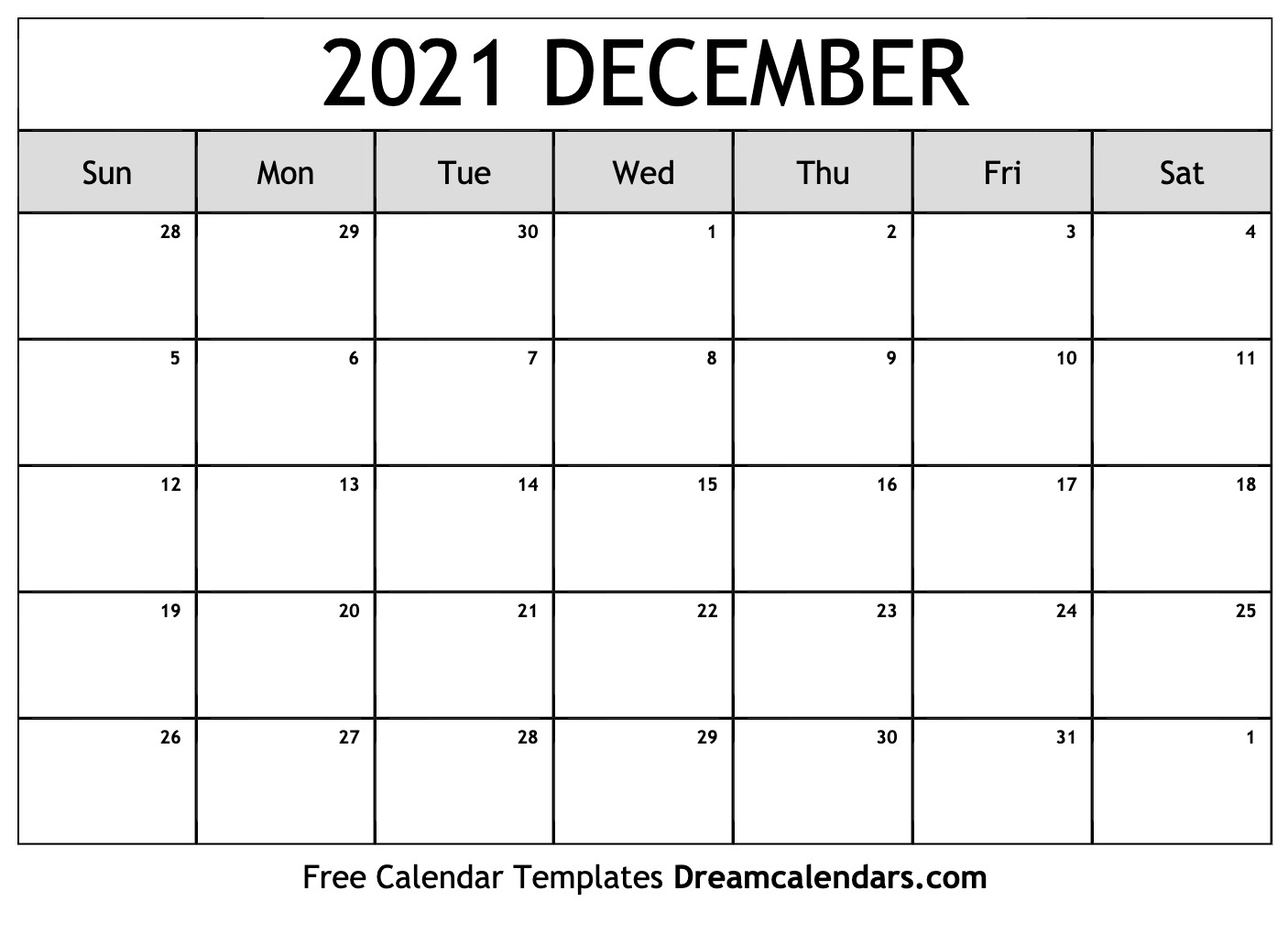 December 2021 Calendar Printable | Example Calendar Printable