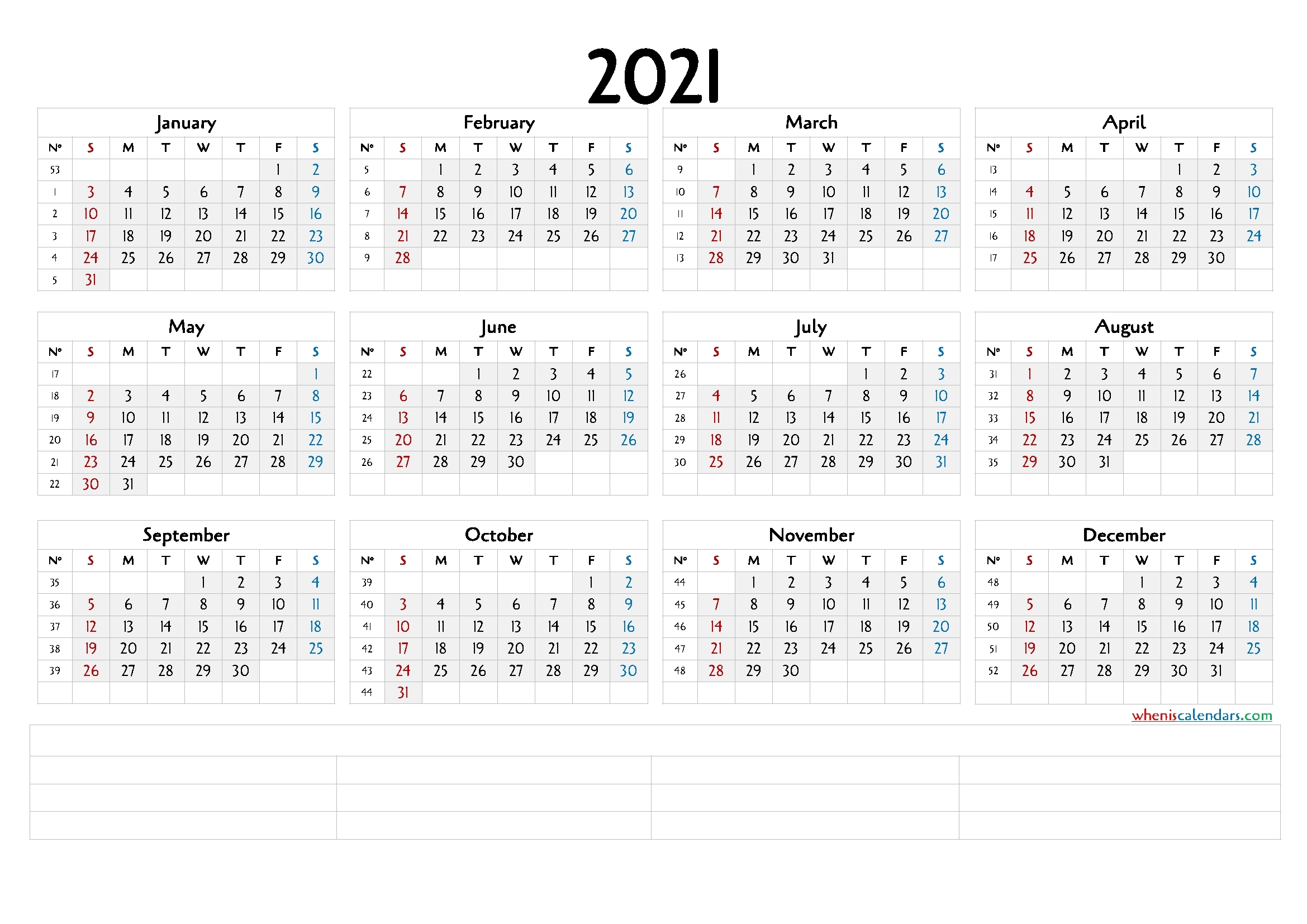 Downloadable 2021 Monthly Calendar (6 Templates) - Free