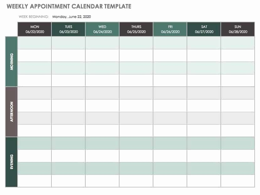 √ 30 Monday Through Sunday Schedule Template In 2020