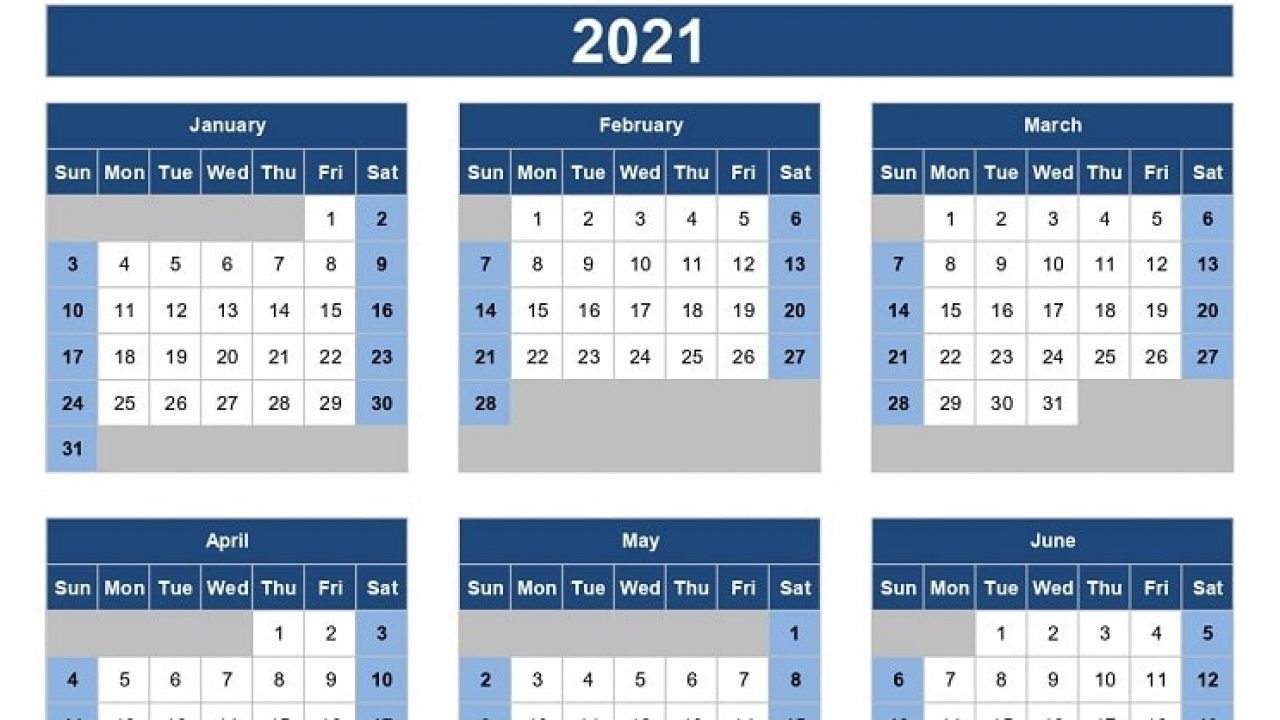 Excel Calendar 2021 - Example Calendar Printable