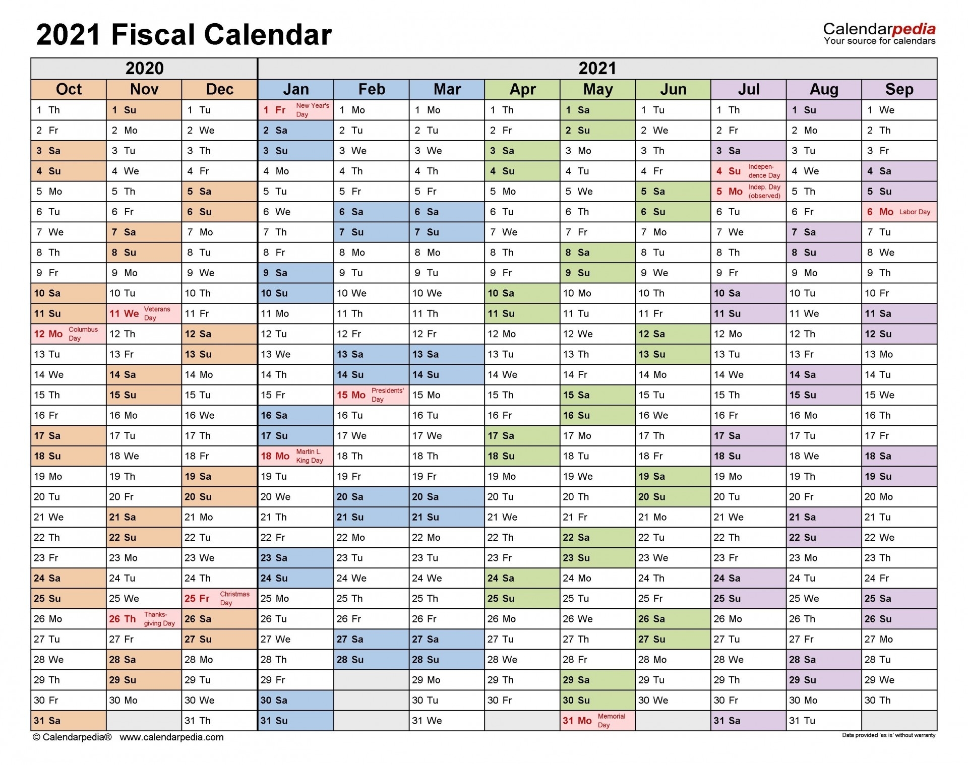 Excel Calendar 2021 Template ~ Addictionary