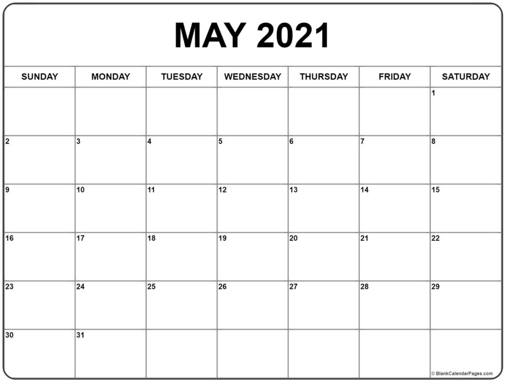 Excel Calendar May 2021 | 2021 Excel Calendar