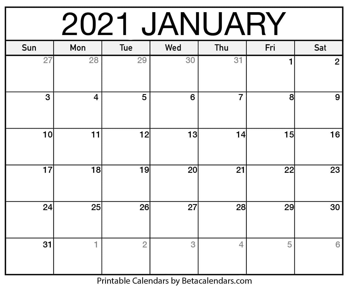 Fill In 2021 Calendar | Calendar Template Printable