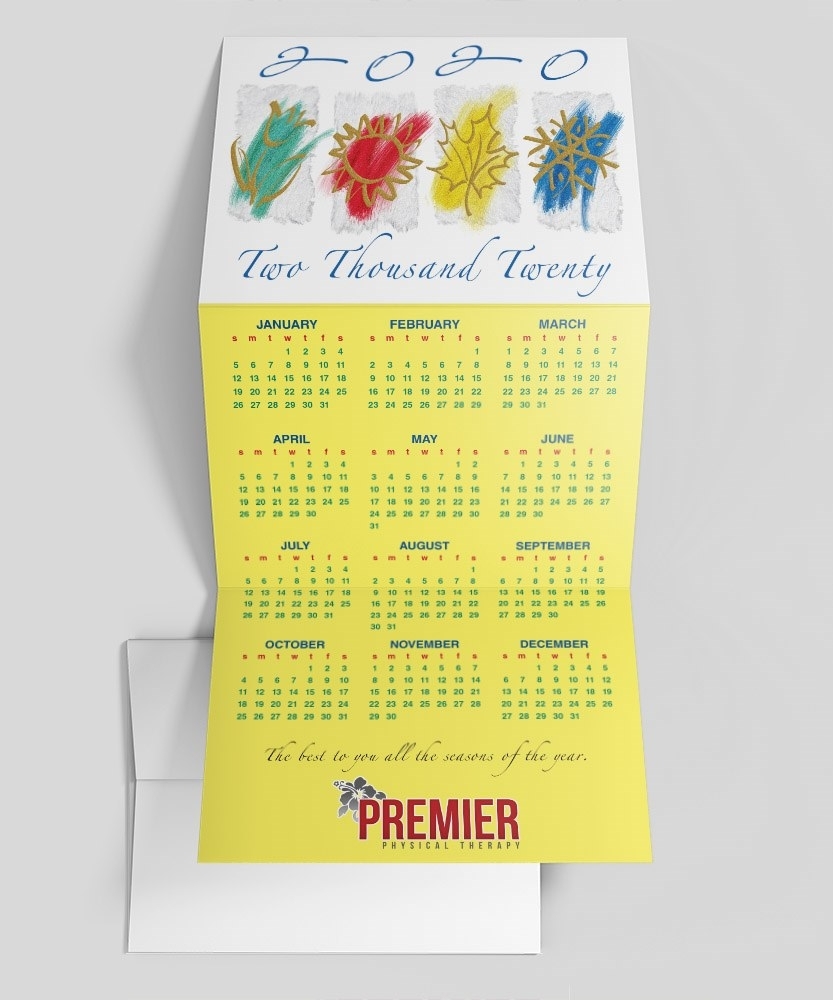 Four Seasons Calendar Card Calendar Cards123Print