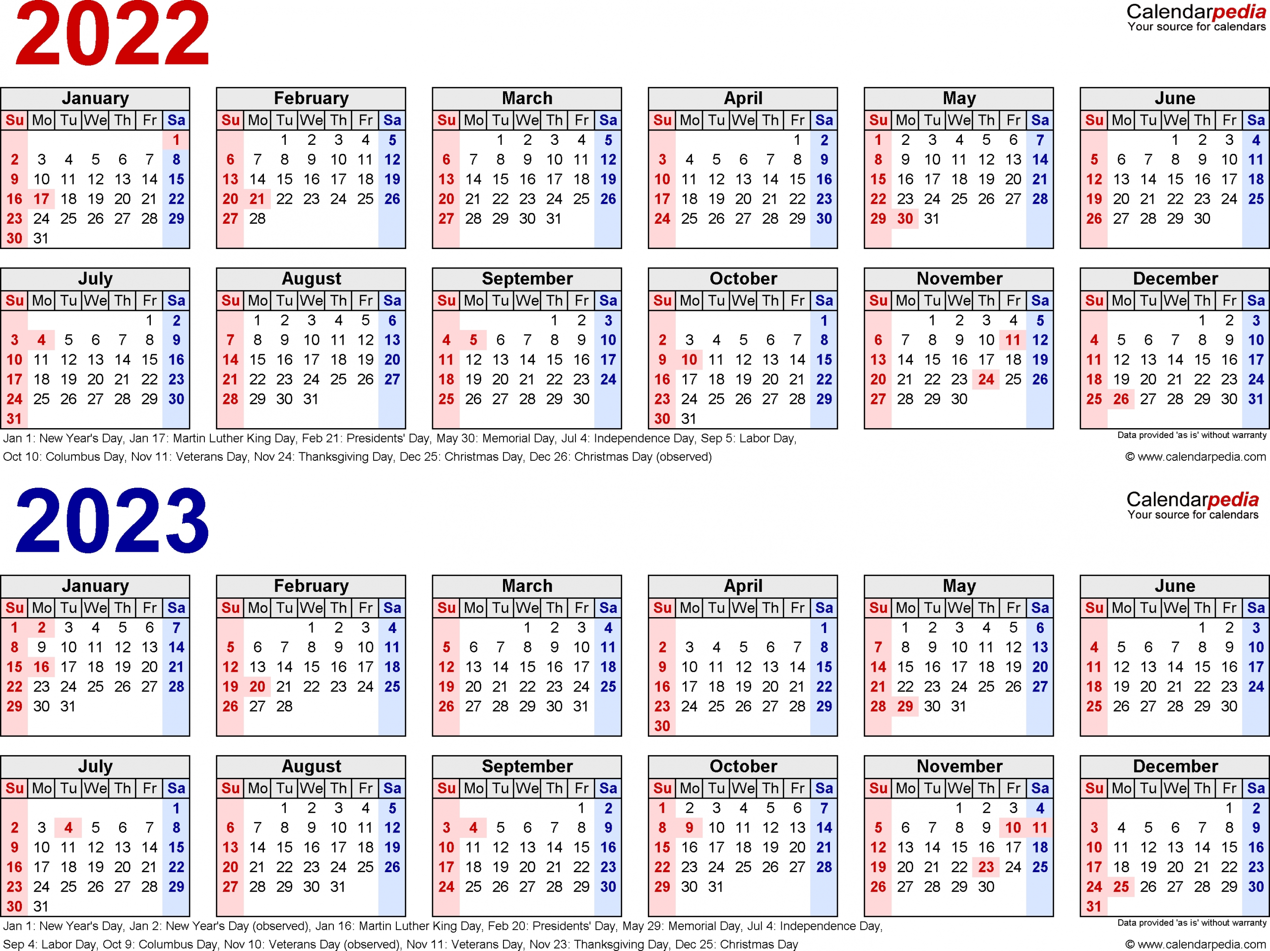 Free Big Printerable Calendars 2020-2023 | Example