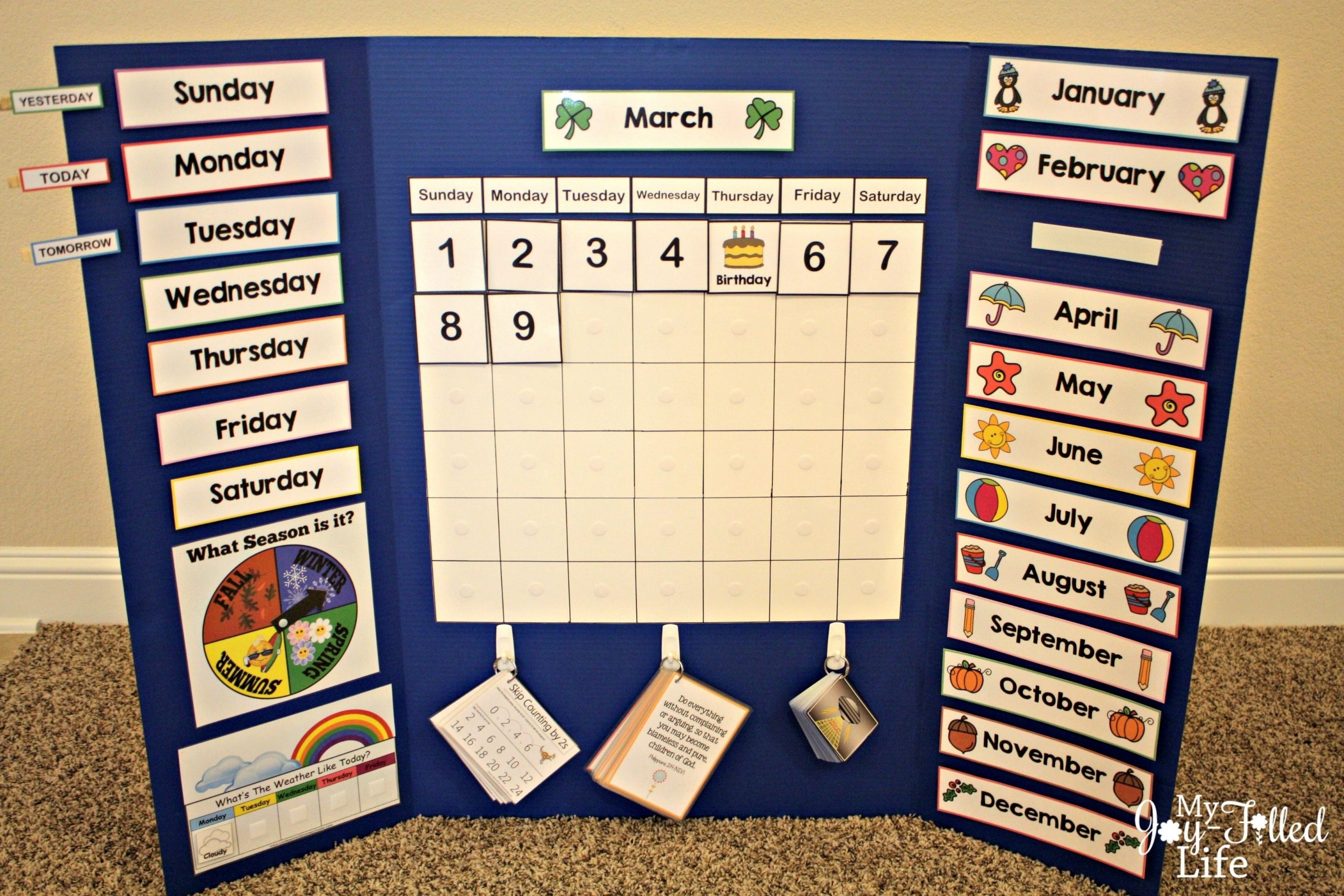 Free Calendar Board Printables | Calendar Board, Preschool