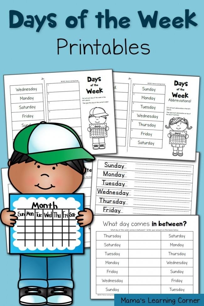 Free Days Of The Week Printables