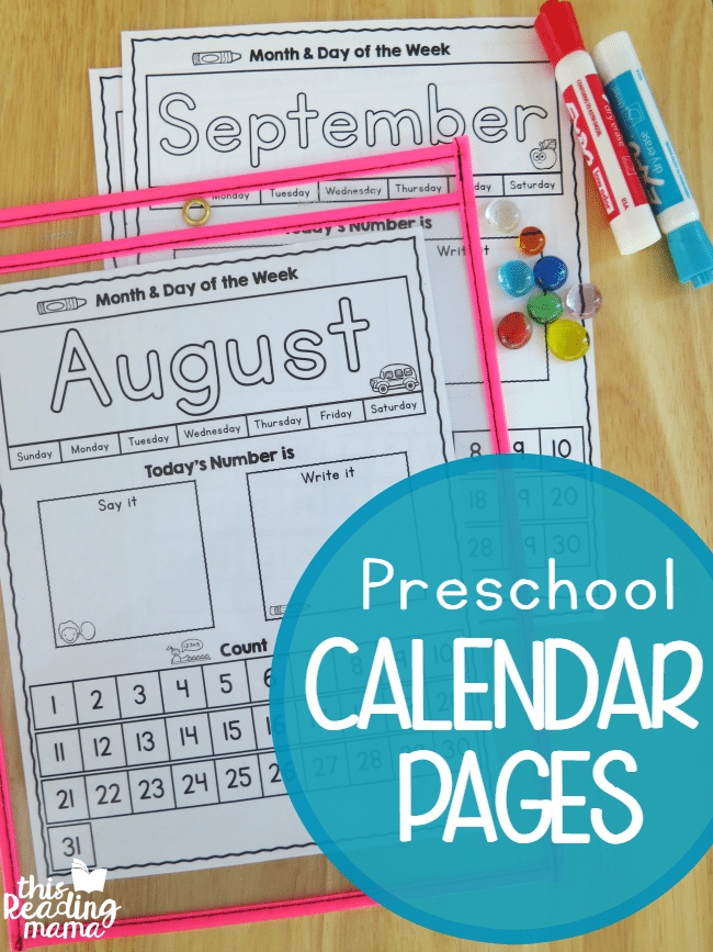 Free Preschool Calendar Pages | Free Homeschool Deals